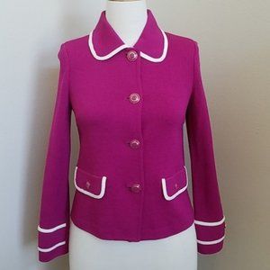 St. John Freesia & White Knit Jacket